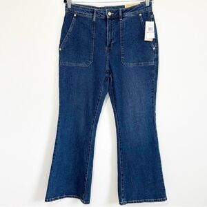 NWT MICHAEL KORS Jeans Selma Flare Leg High Rise Dark Wash Size 12